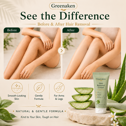 Greenaken™ Natural Gentle Hair Removal Cream | For Women & Men, Sensitive Skin